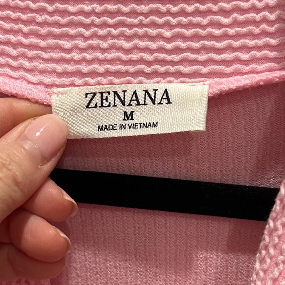 Zenana Pink Ribbed Top - Picture 7 of 8